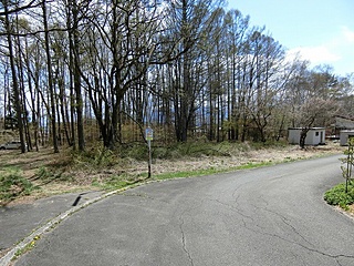 敷地（写真左側）と北側私道